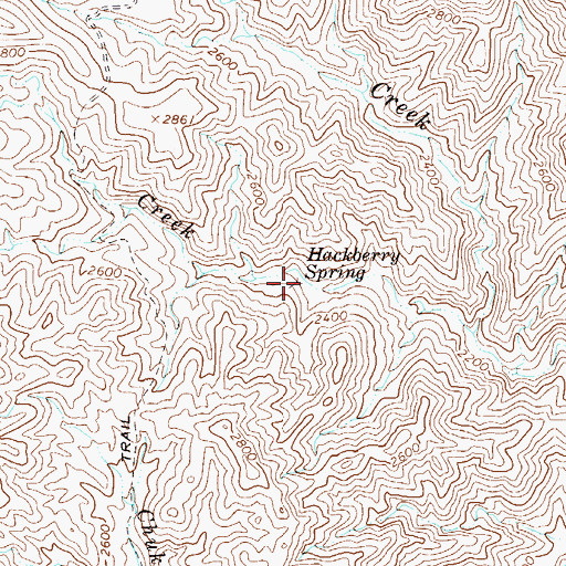 Topographic Map of Hackberry Spring, AZ