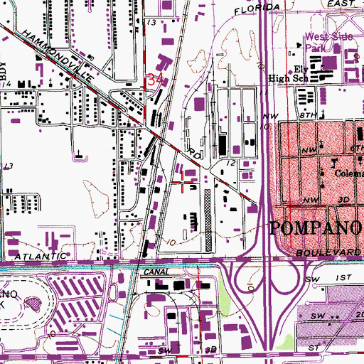 Topographic Map of Atlantic Plaza, FL