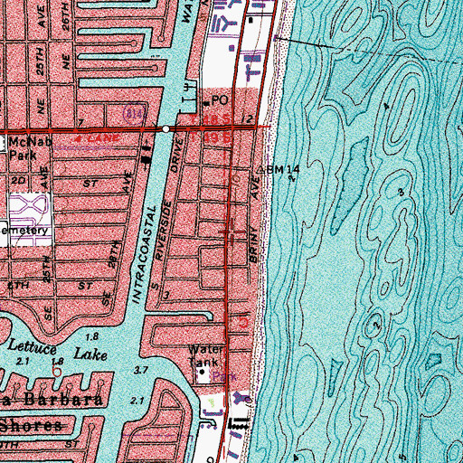 Topographic Map of Oceanside Plaza, FL