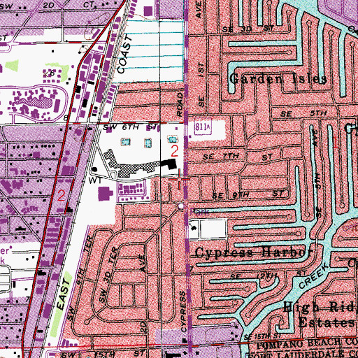 Topographic Map of Garden Isles Shopping Center, FL