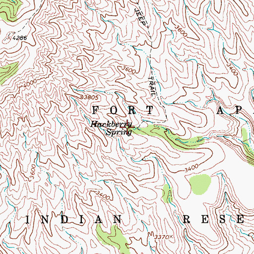 Topographic Map of Hackberry Spring, AZ