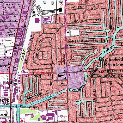 Topographic Map of Lyons Shopping Center, FL