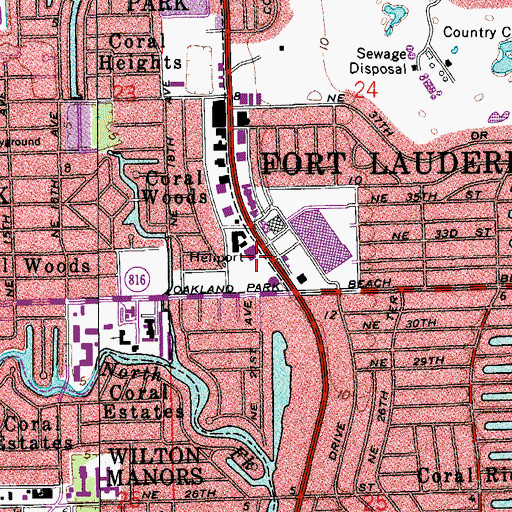 Topographic Map of Times Square, FL