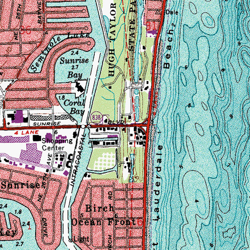 Topographic Map of Gateway Shopping Center, FL