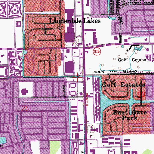 Topographic Map of Lauderdale Lakes Shopping Center, FL
