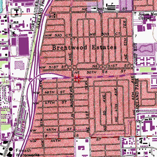 Topographic Map of Central Shopping Center, FL