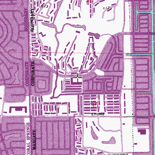 Topographic Map of Margate Village Square, FL