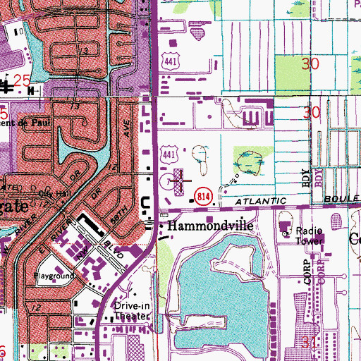 Topographic Map of Crossroads Shopping Center, FL