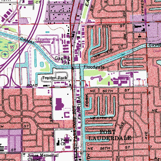 Topographic Map of Promenade at Bay Colony Shopping Center, FL