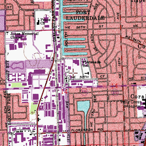Topographic Map of North Ridge Shopping Center, FL