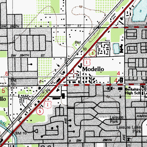 Topographic Map of Cutler Ridge Shopping Center, FL