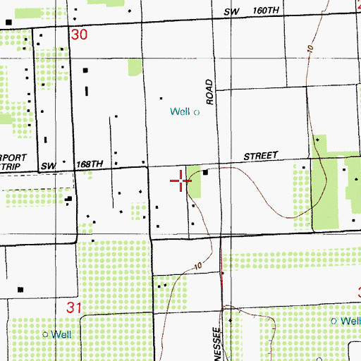 Topographic Map of South Miami Heights Shopping Center, FL