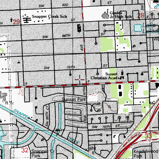Topographic Map of Miller Square, FL