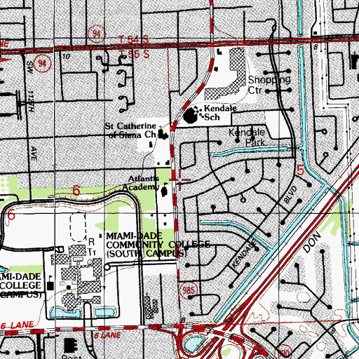 Topographic Map of Olympia Heights Shopping Center, FL