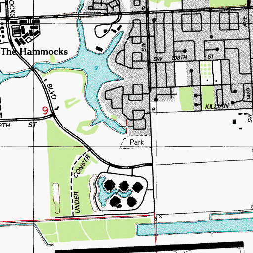 Topographic Map of Miller Road Shopping Plaza, FL
