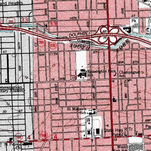 Topographic Map of Norwood Shopping Center, FL