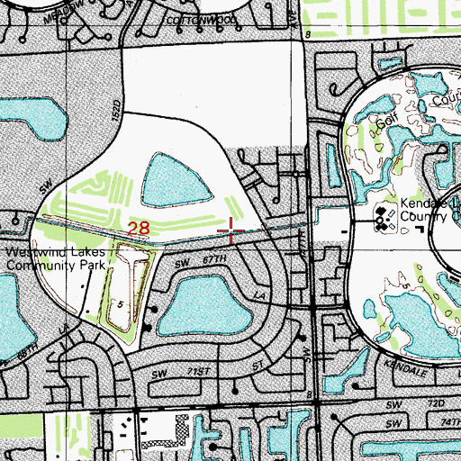 Topographic Map of Shops of Kendall, FL