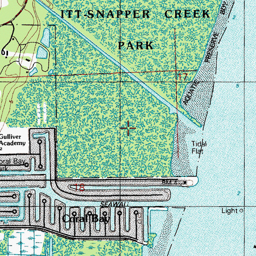 Topographic Map of Perrine Plaza, FL