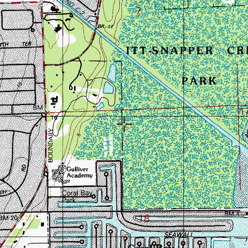 Topographic Map of South Miami Shopping Center, FL