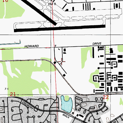 Topographic Map of College Park Shopping Center, FL