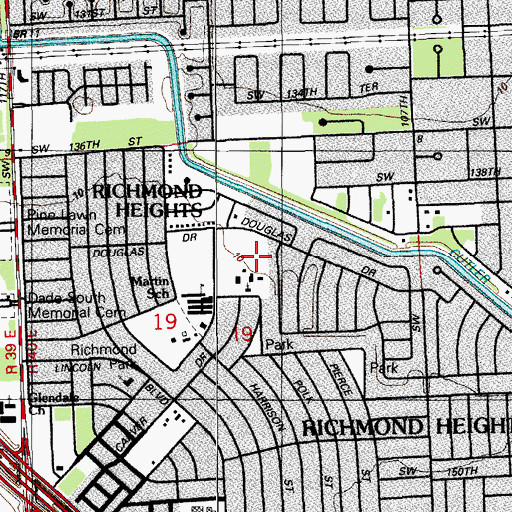 Topographic Map of Coral Way Shopping Center, FL