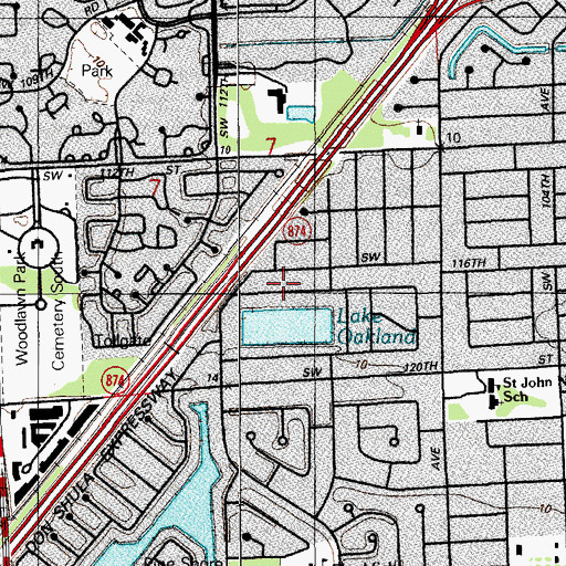 Topographic Map of Coral Way Shopping Plaza, FL