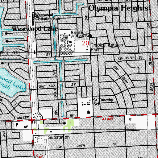 Topographic Map of Grove Gate Shopping Center, FL