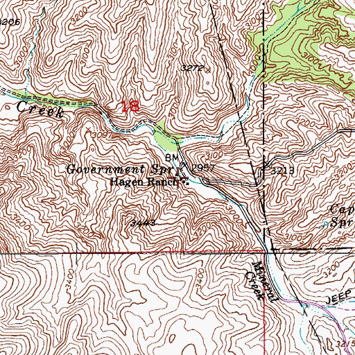 Topographic Map of Hagen Ranch, AZ