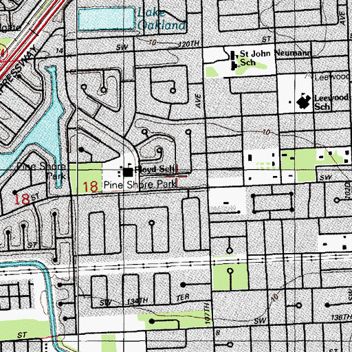 Topographic Map of Bird Road Shopping Center, FL
