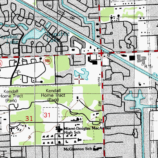 Topographic Map of 98th Avenue Shopping Center, FL