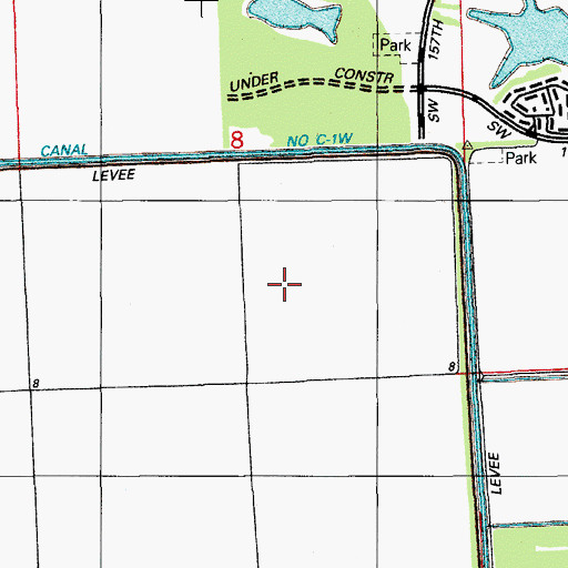 Topographic Map of Sunset West Shopping Plaza, FL