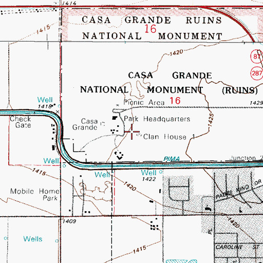 Topographic Map of Clan House 1, AZ