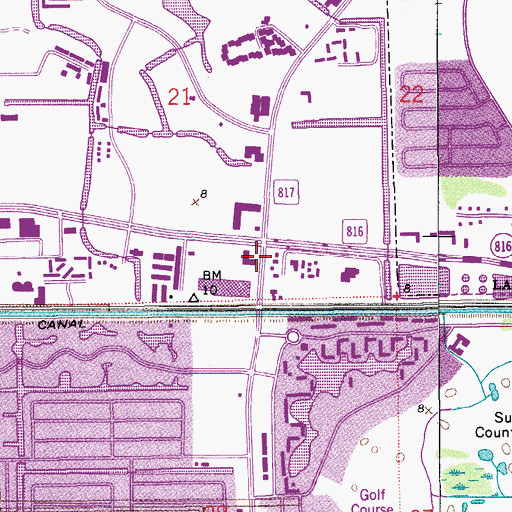 Topographic Map of Sunrise Plaza, FL