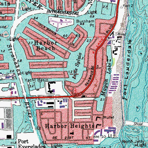 Topographic Map of Harbor Beach Plaza, FL