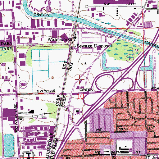 Topographic Map of Dailland Park Shopping Center, FL
