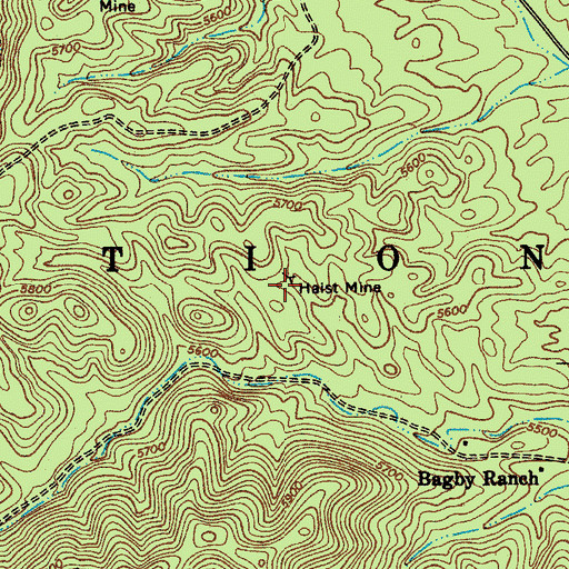 Topographic Map of Haist Mine, AZ