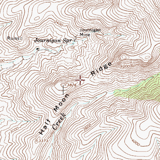 Topographic Map of Half Moon Ridge, AZ