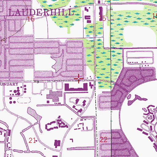 Topographic Map of Sunrise Shopping Center, FL