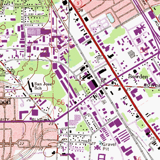 Topographic Map of The Gazebo Shopping Center, FL
