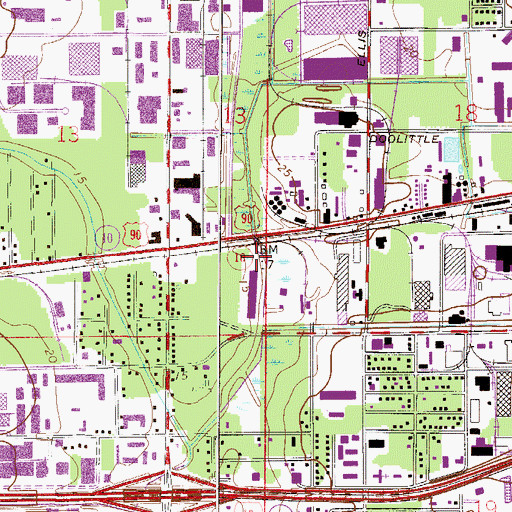 Topographic Map of Blanding Boulevard and 103rd Street Shopping Center, FL