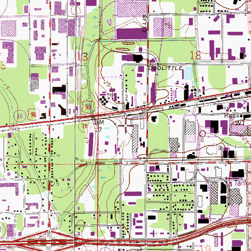 Topographic Map of Gateway Shopping Center, FL