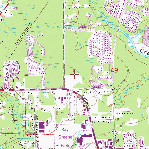 Topographic Map of Highlands Shopping Center, FL