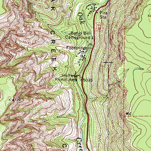 Topographic Map of Halfway Picnic Area, AZ