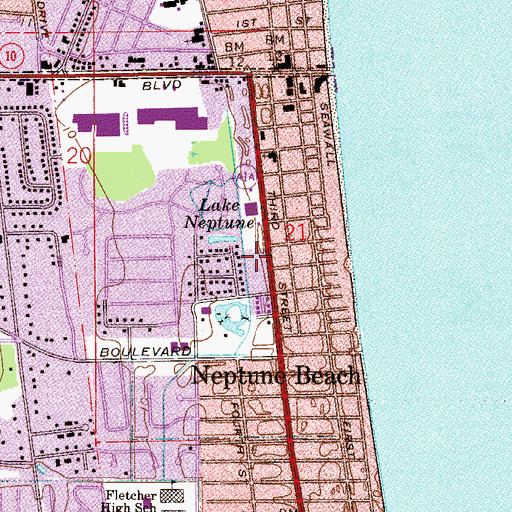 Topographic Map of Atlantic Village Shopping Center, FL