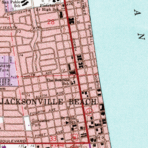 Topographic Map of Times Square Plaza, FL