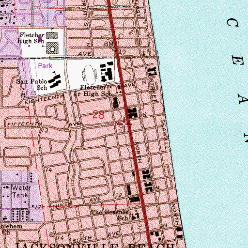 Topographic Map of Sleiman North Shopping Center, FL