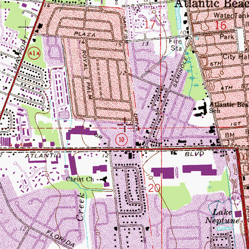 Topographic Map of Lake Forest Shopping Center, FL