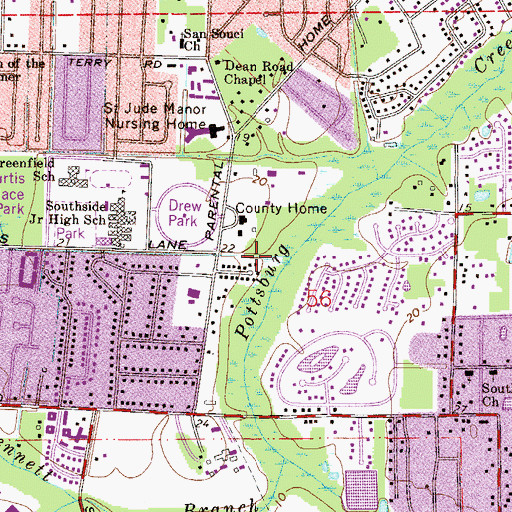 Topographic Map of Atlantic Boulevard Plaza, FL