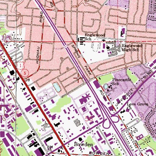 Topographic Map of Merill Road Shopping Center, FL