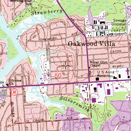 Topographic Map of Monument Pointe Shopping Center, FL